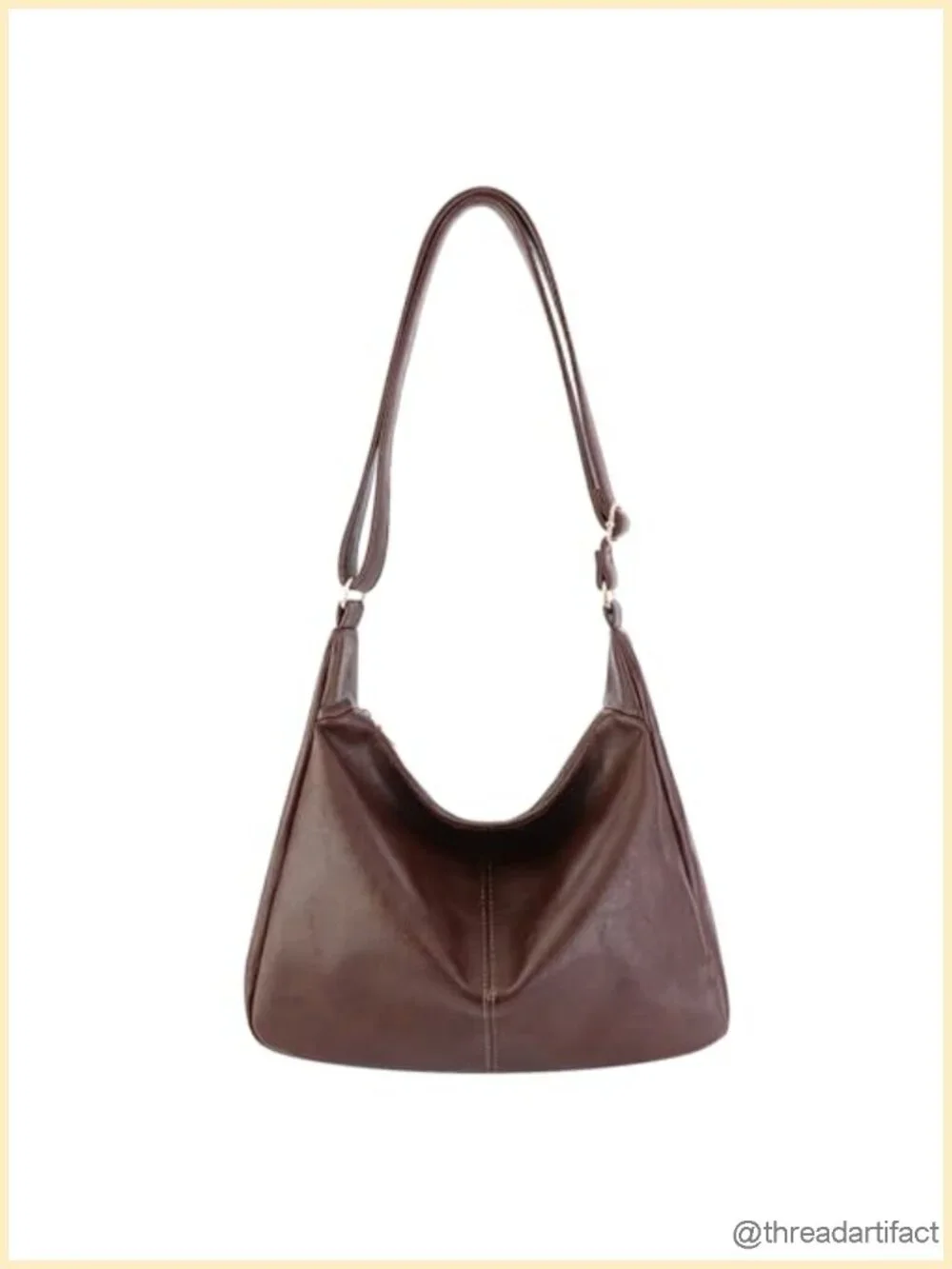 Foldable Leather Slouchy Shoulder Bag Crossbody Hobo Purse